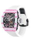 NTPT CARBON FIBRE X PEACOCK TOURBILLON WHITE PINK