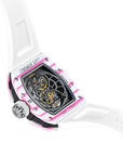 NTPT CARBON FIBRE X PEACOCK TOURBILLON WHITE PINK