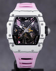 SILVERSTONE NTPT WHITE CARBON FIBER PINK RUBBER