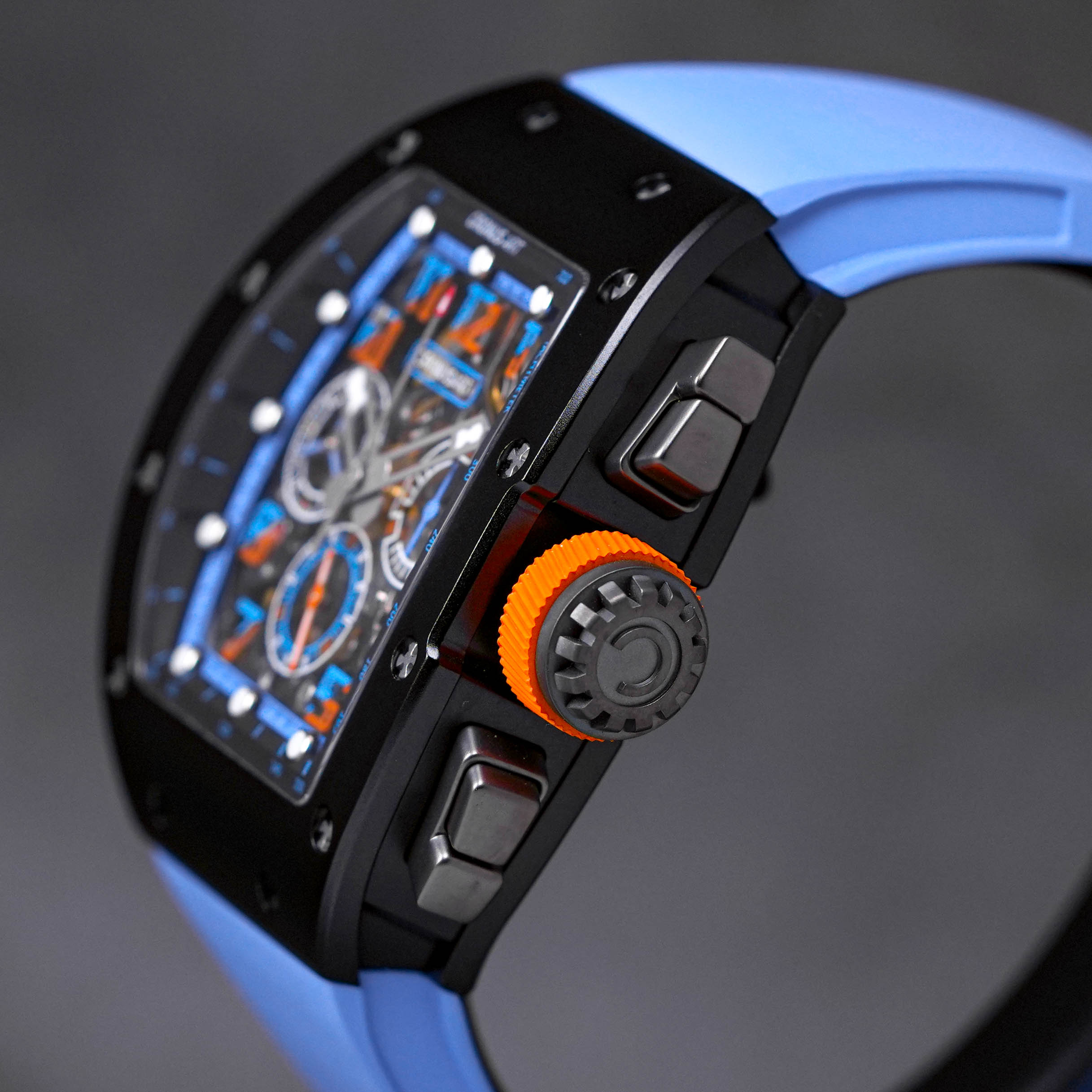 CRONUS ART TRACK CHRONOGRAPH CM09 CARBON BLUE-ORANGE – kronometry.id