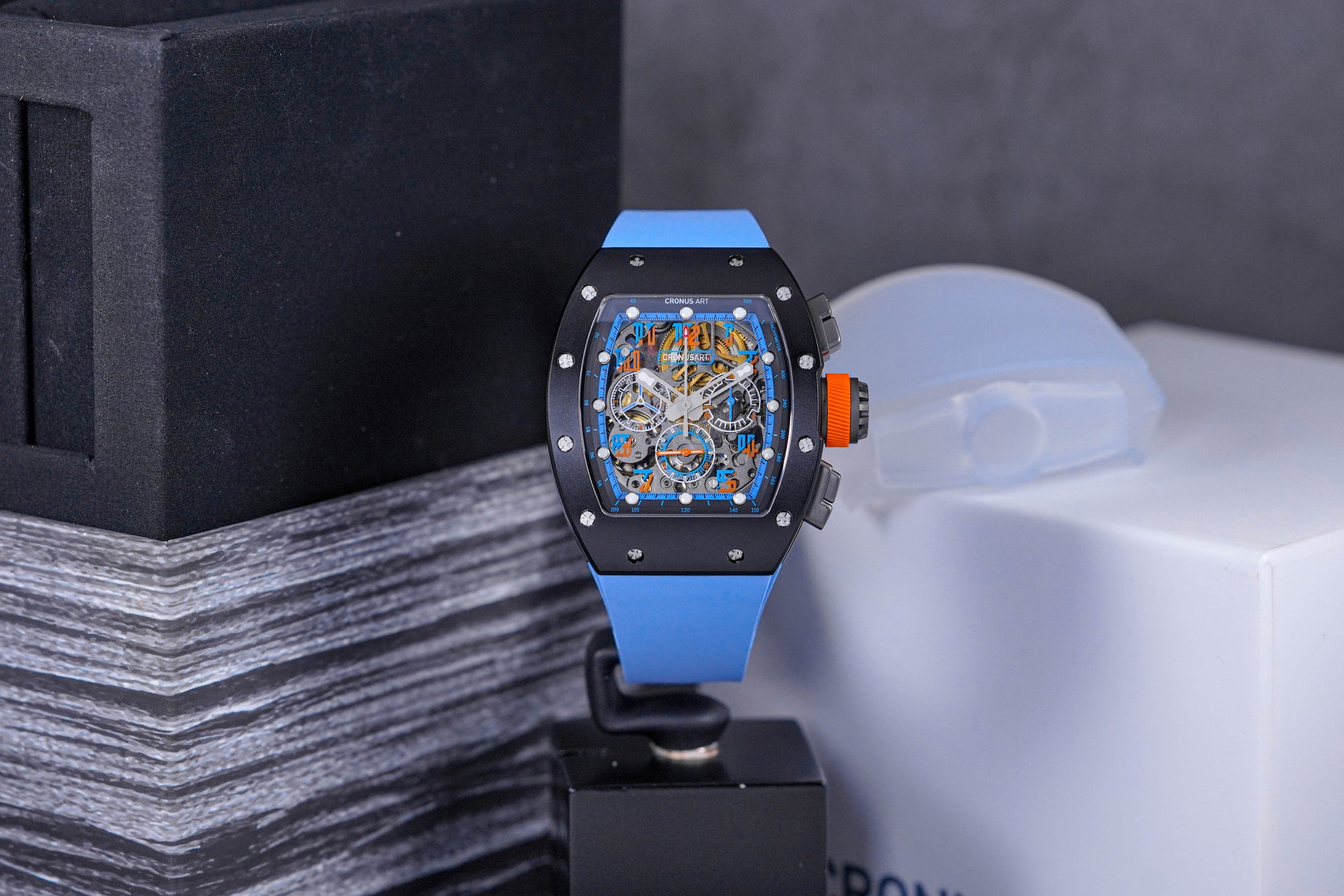 TRACK CHRONOGRAPH CM09 CARBON BLUE-ORANGE