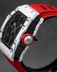 SILVERSTONE NTPT WHITE CARBON FIBER RED RUBBER