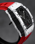 SILVERSTONE NTPT WHITE CARBON FIBER RED RUBBER